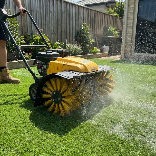 Professional power brush equipment cleaning artificial turf
