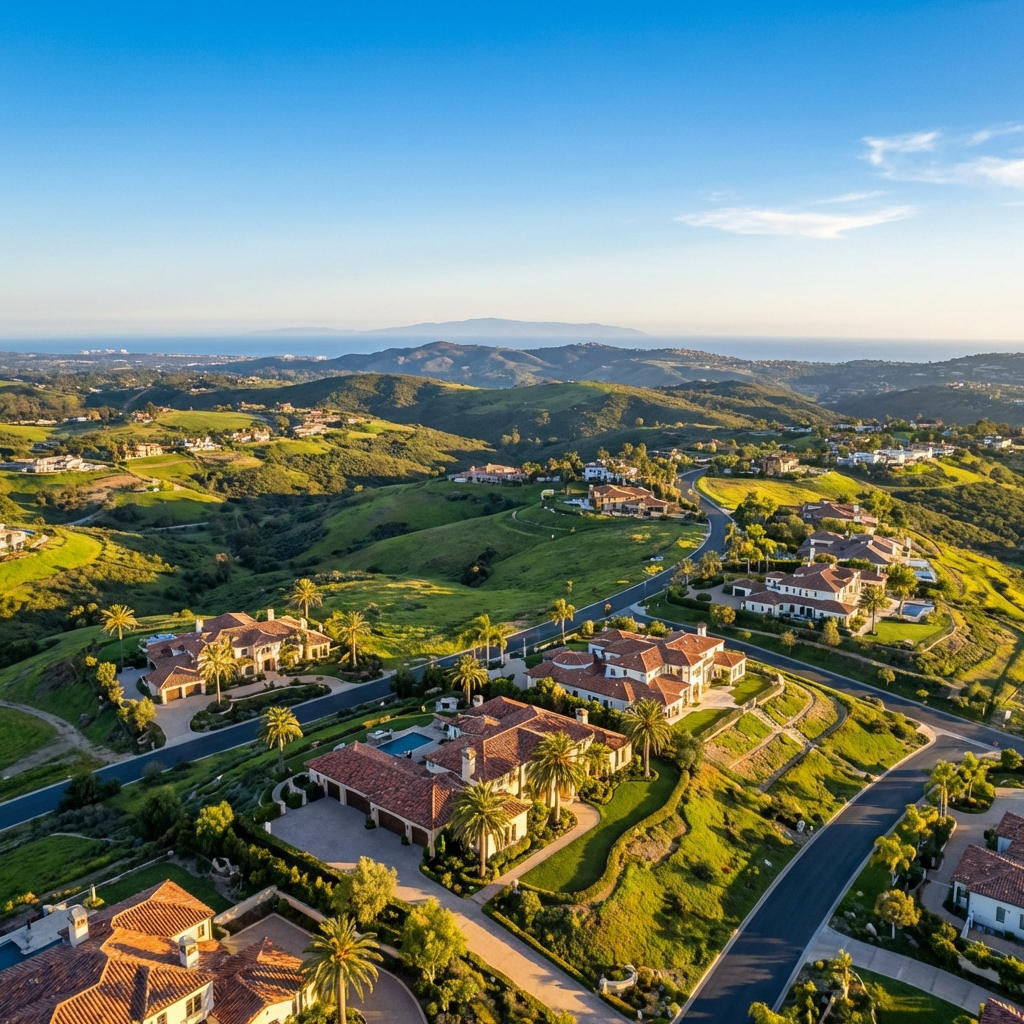 Beautiful inland valley landscape in North County San Diego