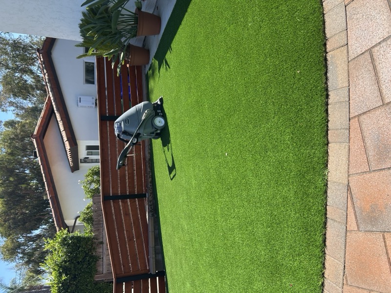 Sunny artificial turf cleaned by Mr. Green Turf Clean