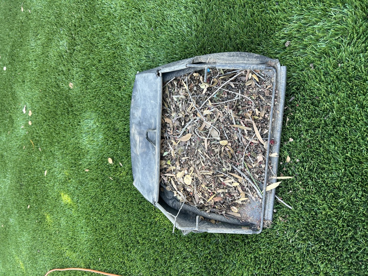 Mr Green Turf Clean crew working on a dog turf yard in Poway during peak afternoon heat